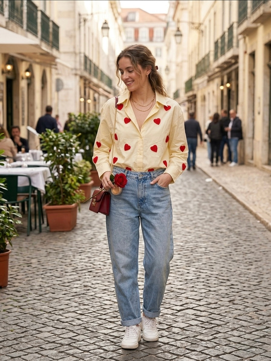 Pankh Hearts Cotton Shirt
