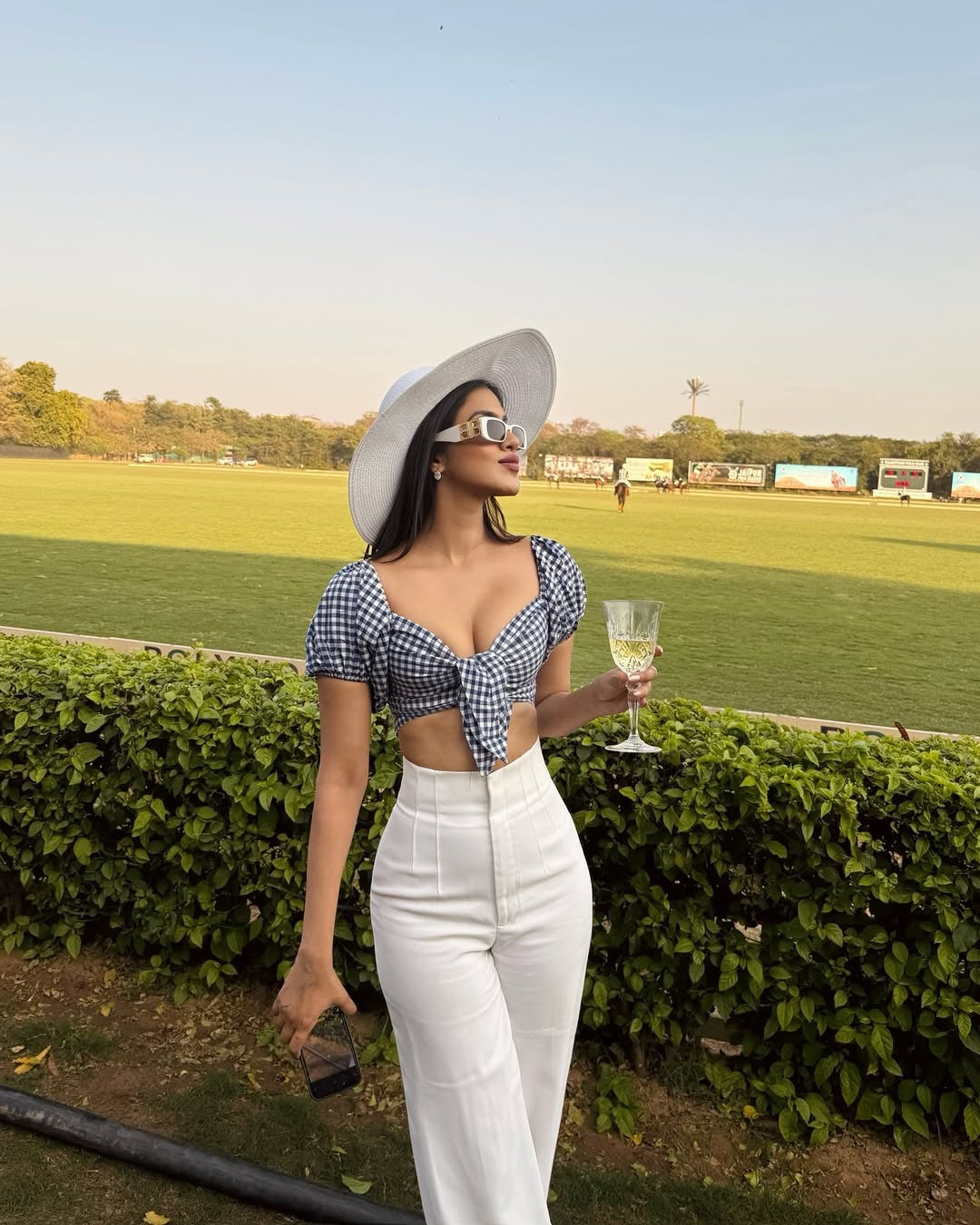 Pankh Ozo Gingham Crop Cotton Top