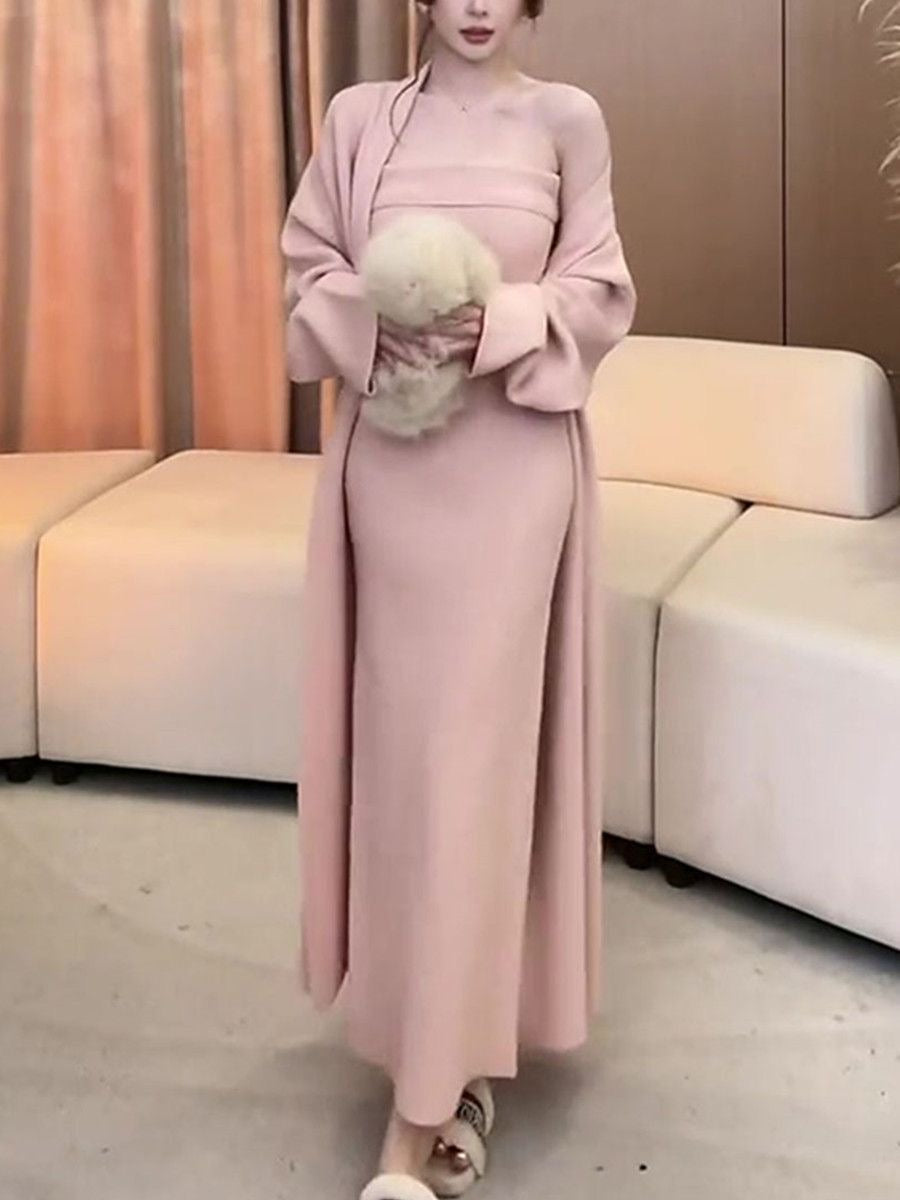 Pankh Ikonic Woolen Tube Maxi & Cardigan Dress Set