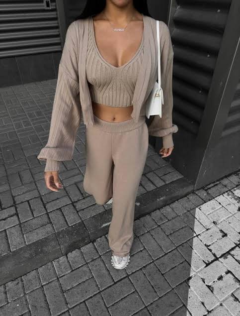 Pankh Jemini Slim Fit Knit Three Piece Coord Set