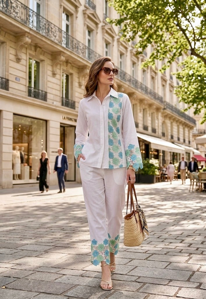 Pankh Sean Flower Lace Pure Cotton Coord