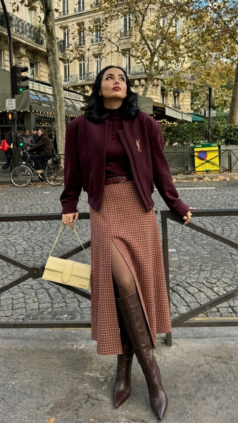 Pankh Cilly Plaid Check Skirt