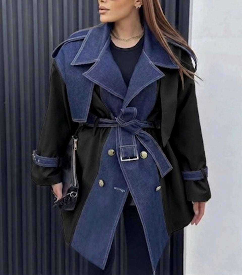 Pankh Huzoora Designer Denim Trench Coat