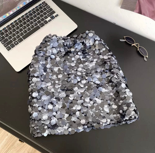 Pankh Semra Sequin Shaded Coin Mini Skirt