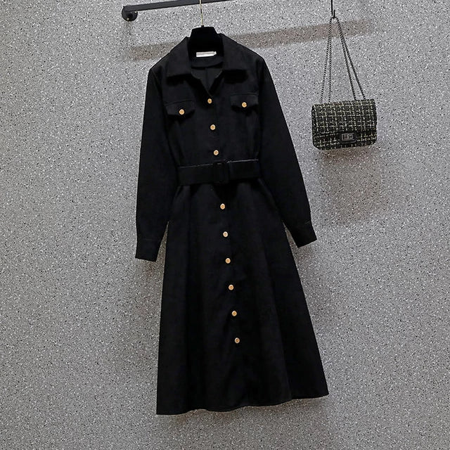 Margaret Corduroy Buttoned Dress