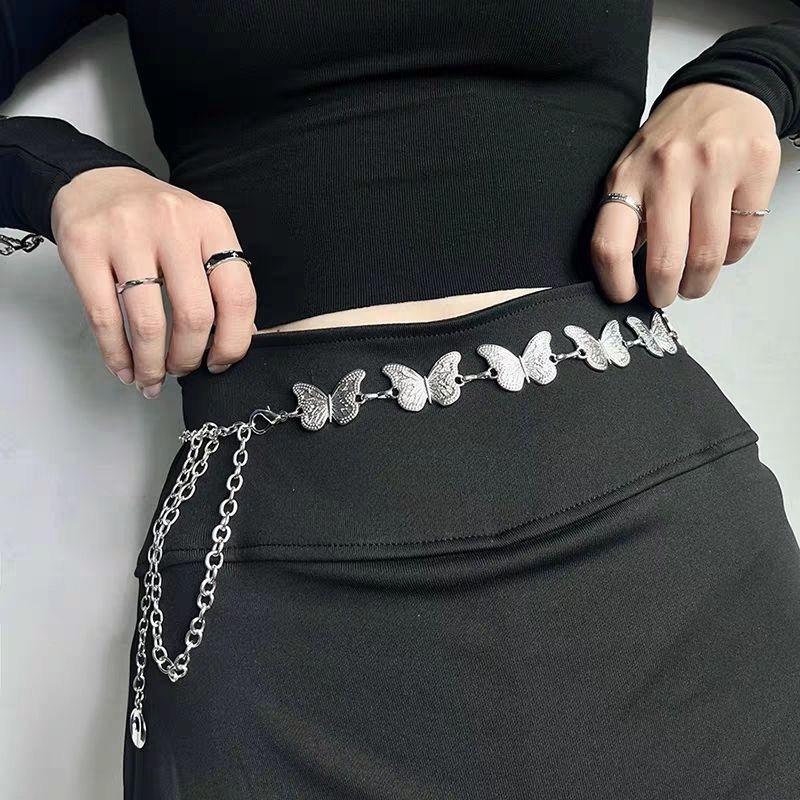 Pankh Elric Trendy Butterfly Metal Waist Chain Belt