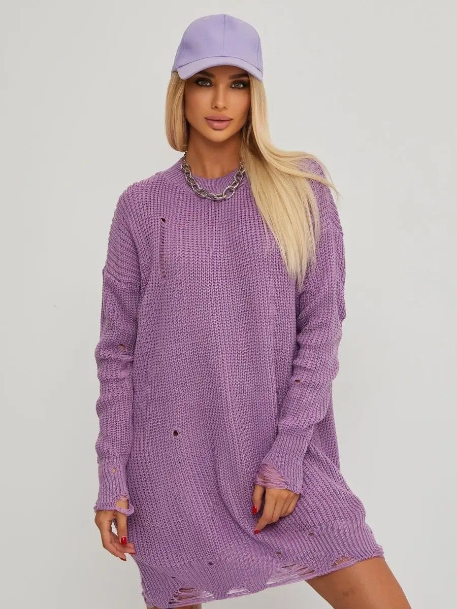 Trixy trendy broke holes Sweater Dress