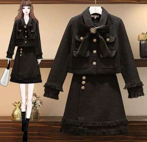 Roseta tweed formal blazer and skirt coord set