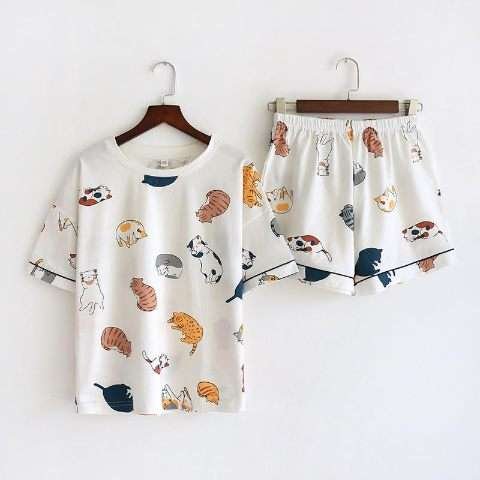 Lossy Cotton tee and shorts night suit set