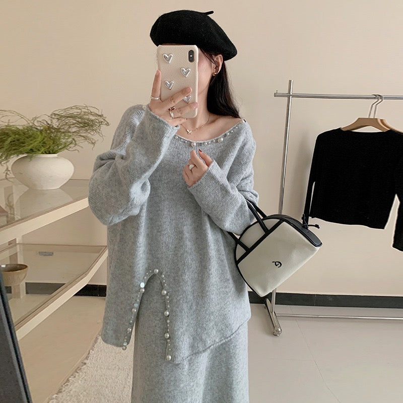 Pankh Fabby Embellished Woolen  Party Wear Top and Woolen Skirt Coord Set