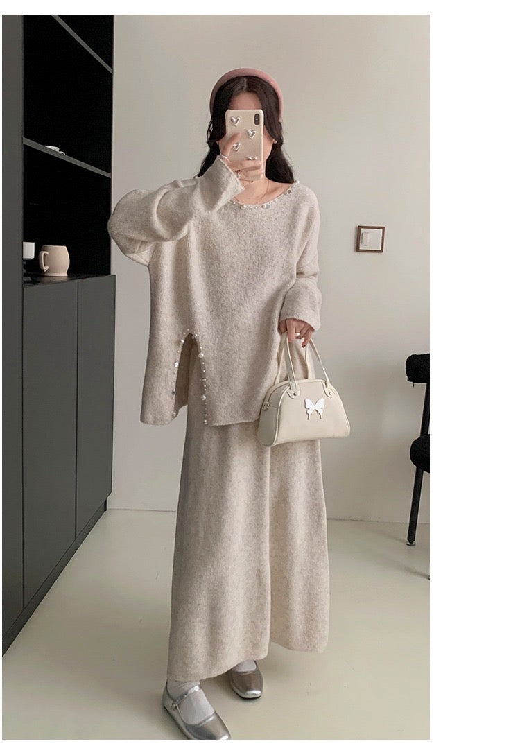 Pankh Fabby Embellished Woolen  Party Wear Top and Woolen Skirt Coord Set