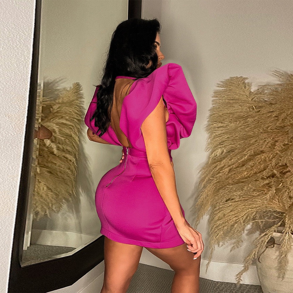 Pankh Alaia V-Neck Bodycon Scuba Party Wear Dress