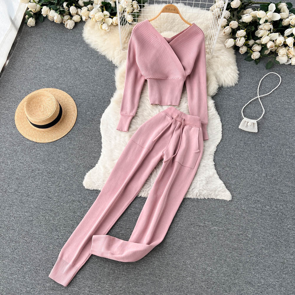 Waylen  Shining Knitted Two Piece  Coord Set