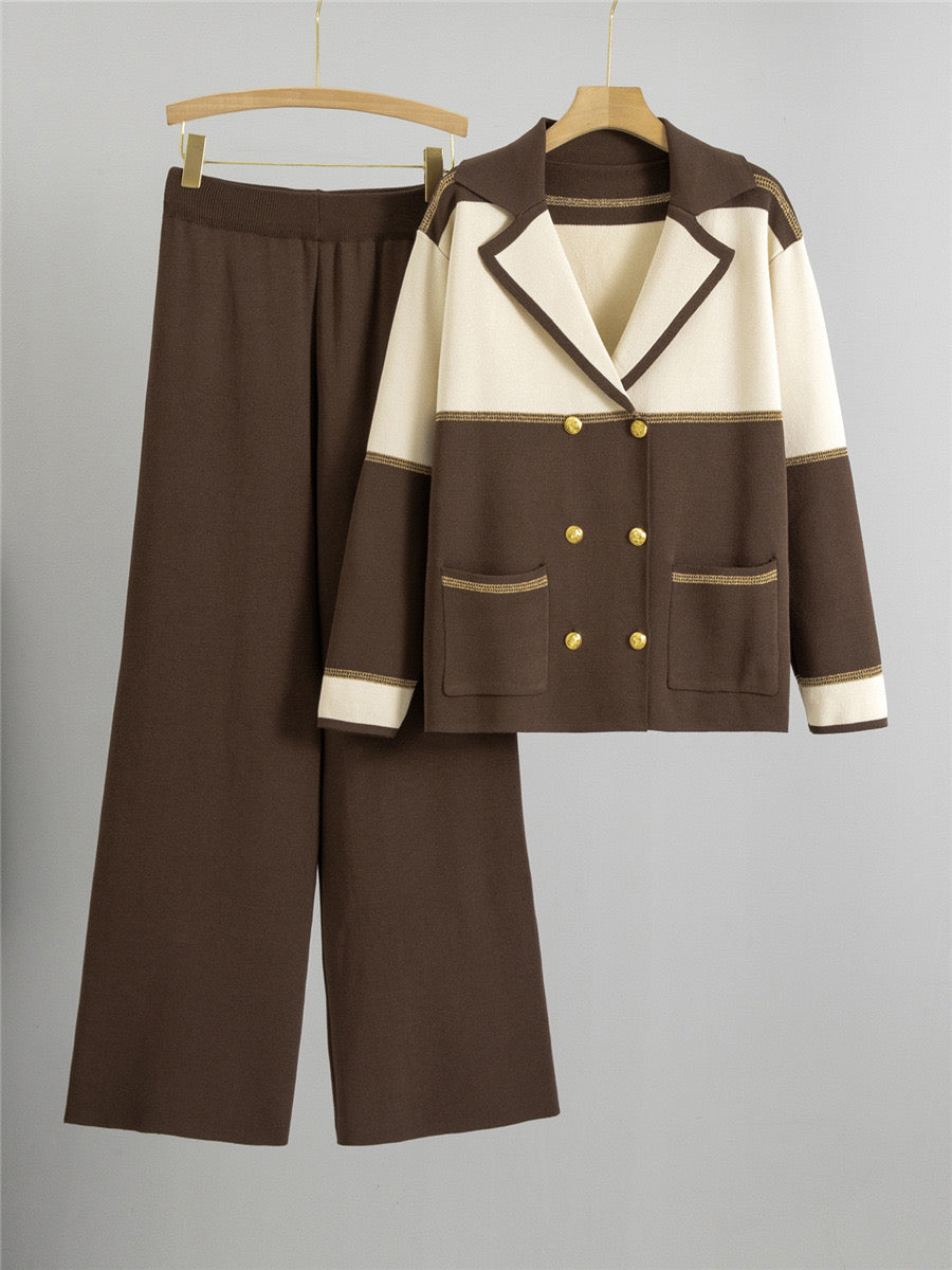 Pankh Omni Formal Style Knit Wool Blazer and Pant Coord Set