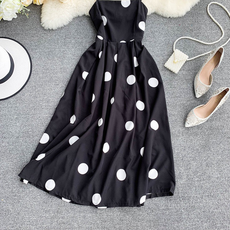 Milia polka dress noodle strap summar dress