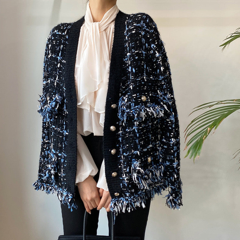 Pankh Modge Autumn Winter Tweed Cardigan