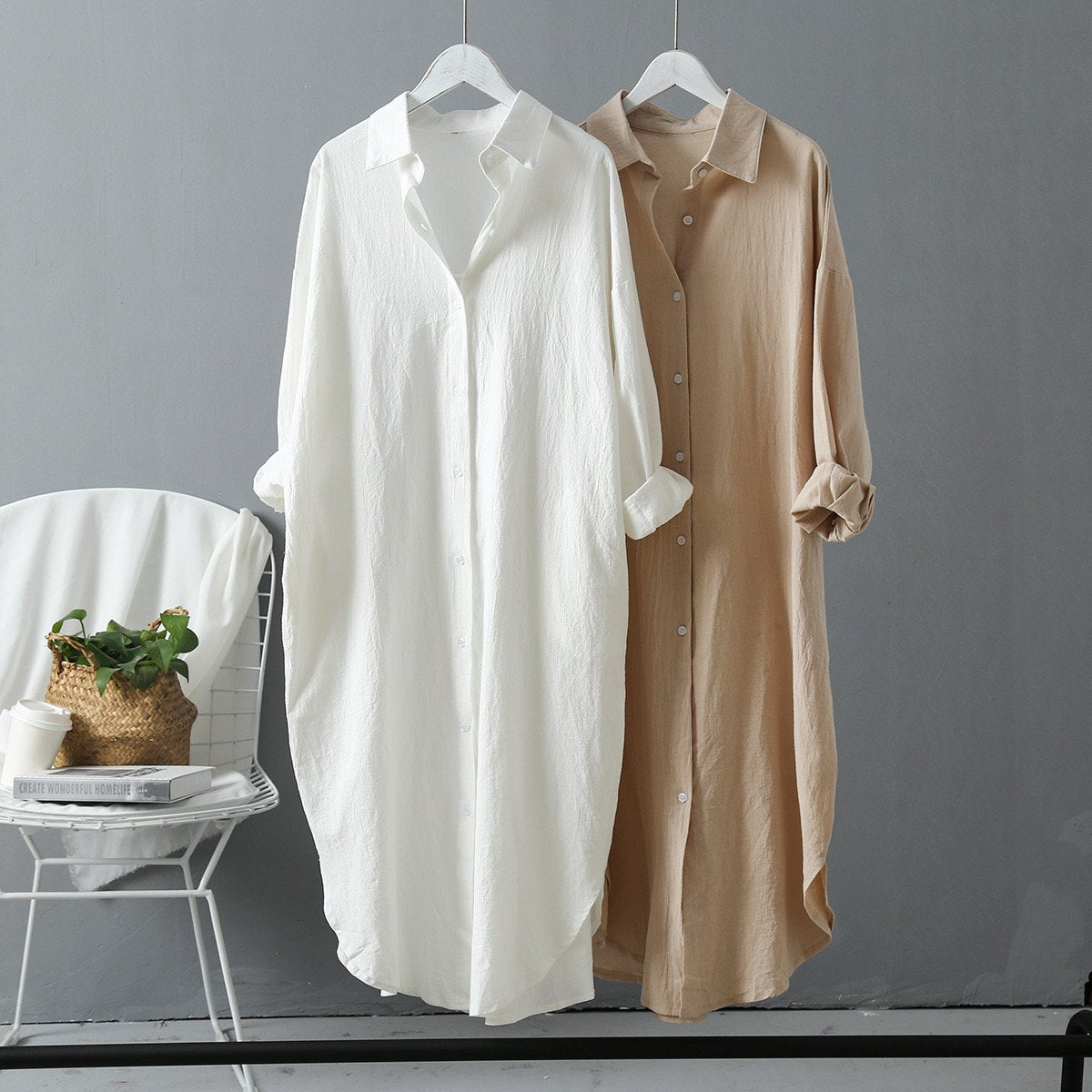 Myla Cotton Loose Style Long Shirt