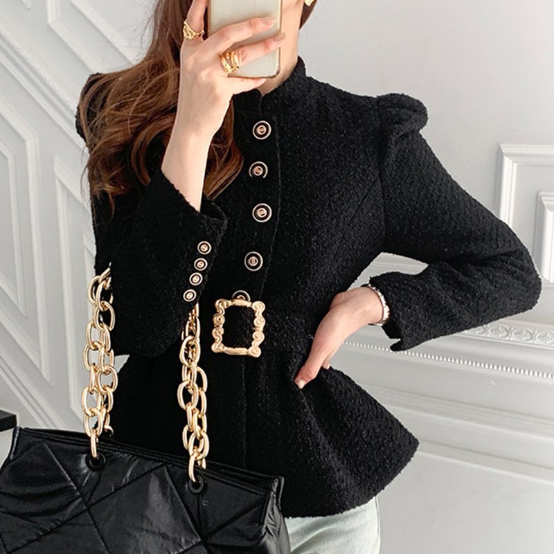 Mady Peplum Tweed Coat