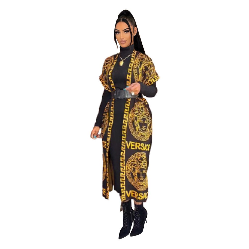 Pankh Verka Long Dress and Cover-up Coat Set