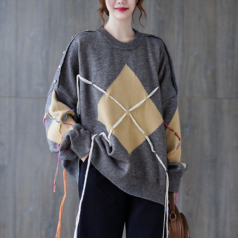 ROBIN OVERSIZED GEOMETRIC SWEATER