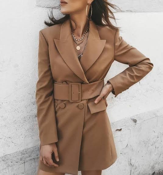 ZELA Belted Blazer Dress