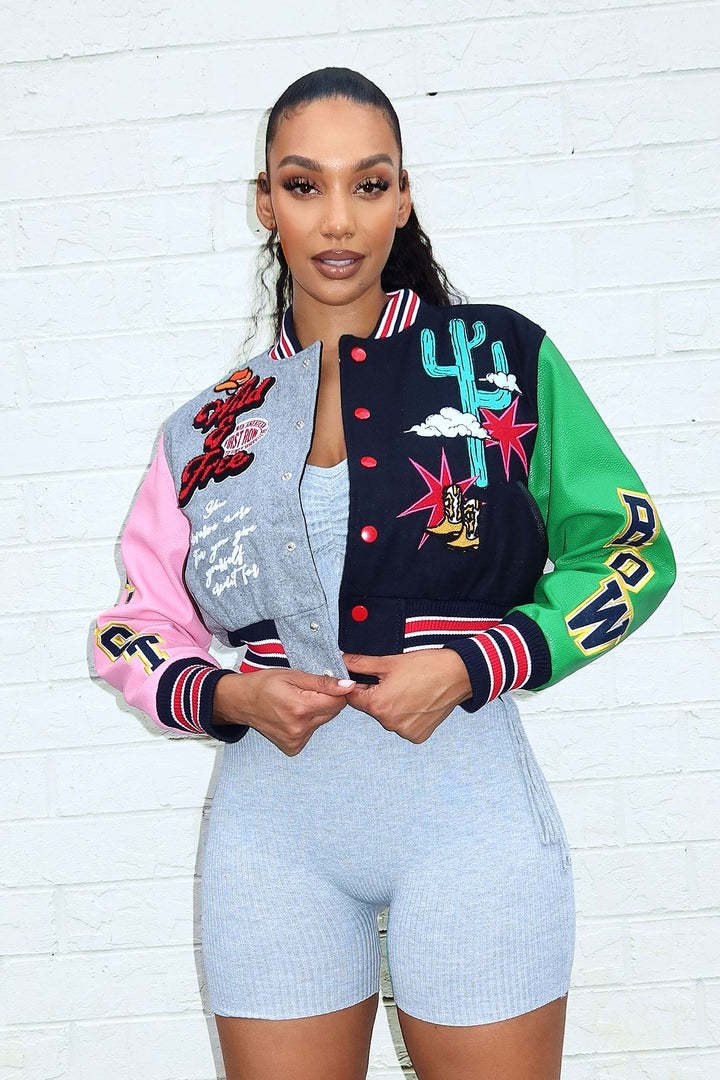 Meliora Cropped Varsity Jacket