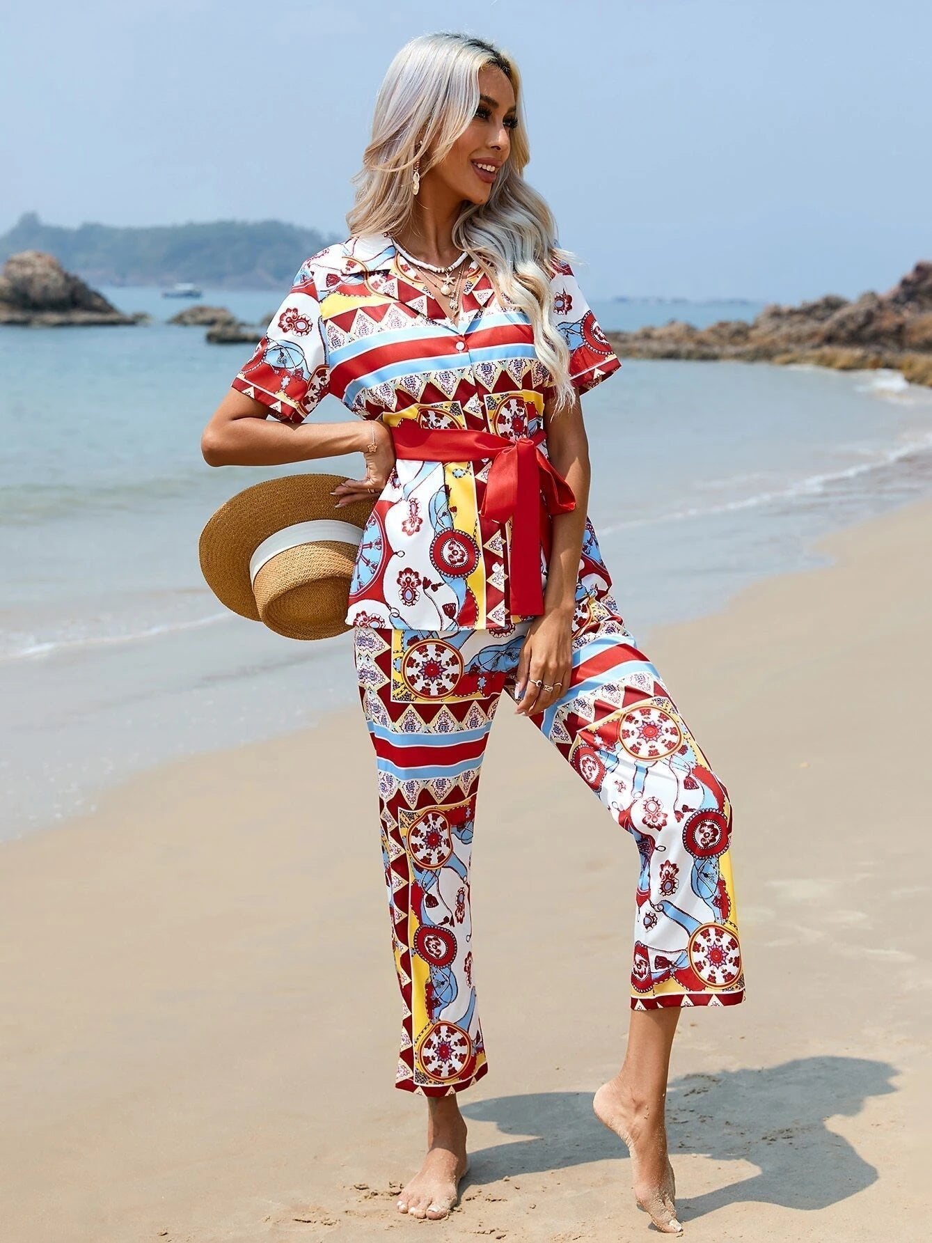 Pankh Jrue Floral Printed Coord With Belt