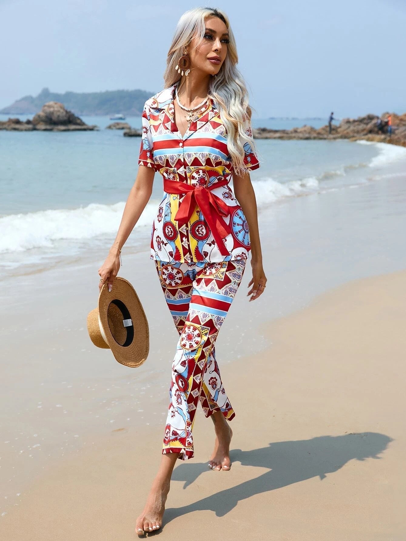 Pankh Jrue Floral Printed Coord With Belt