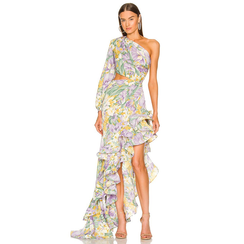 Zisha One Off shoulder Floral Printed Dress