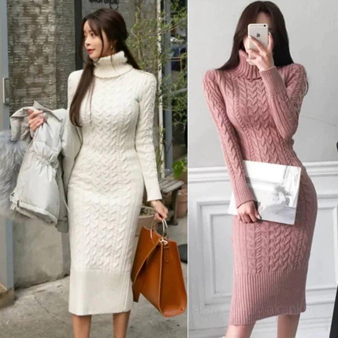 Calpe Women Knitted Sweater Dress