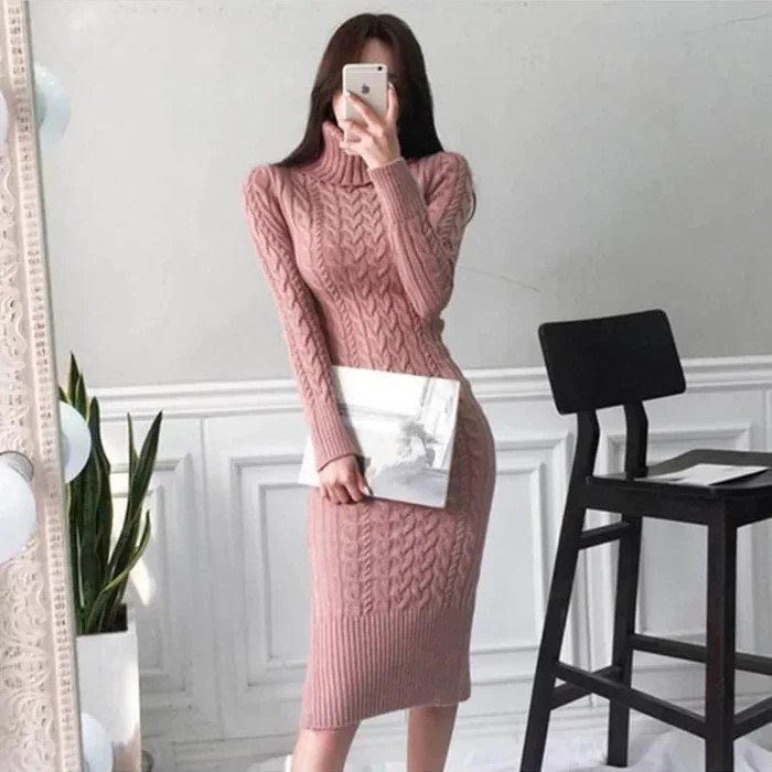 Calpe Women Knitted Sweater Dress