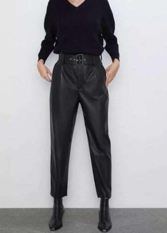 Pankh Gaza PU Leather High Waist Pants Trousers