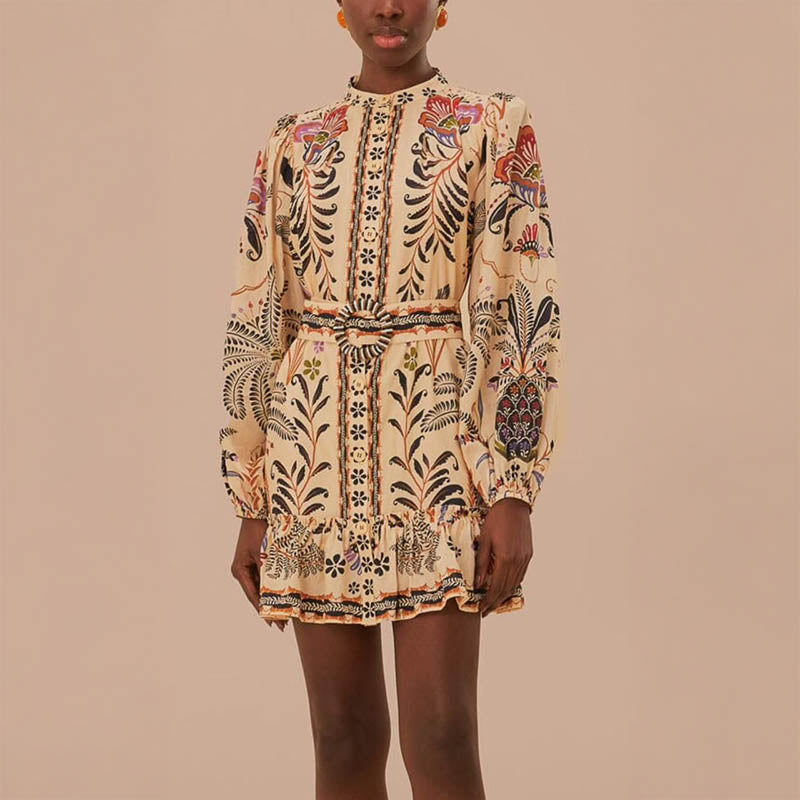 Pankh Lyra Women's Classic Printed Cotton Shirt Dress