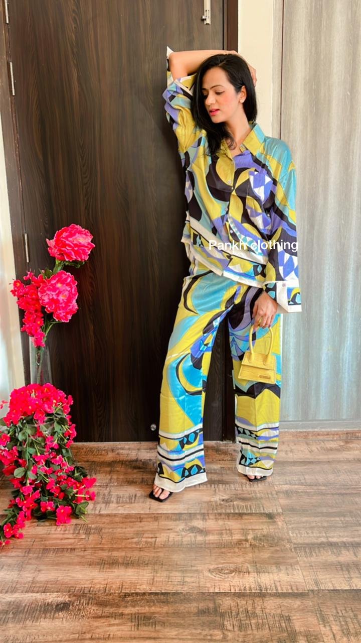 Pankh Brunello Printed Summer Shirt And Pant Coord