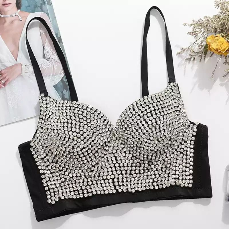 Women New Bright Night Rhinestone Gaga Bustier