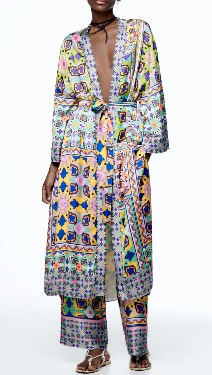 Radley Printed Kimono And Pant Set