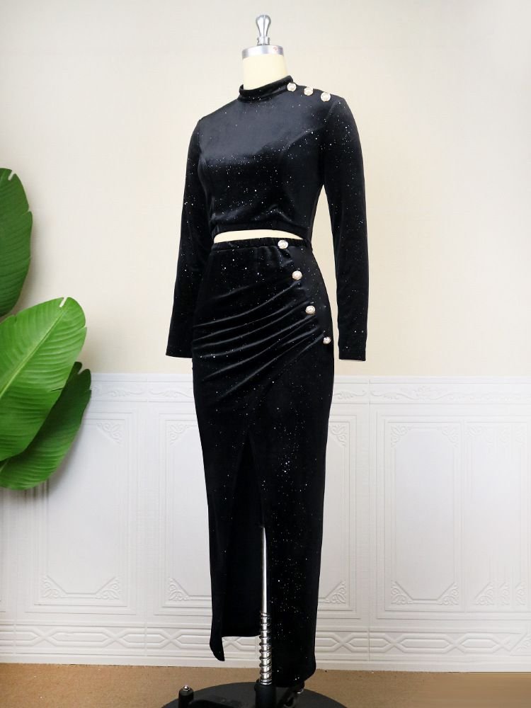 Pankh Catalina Glitter Velvet High Waist Dress