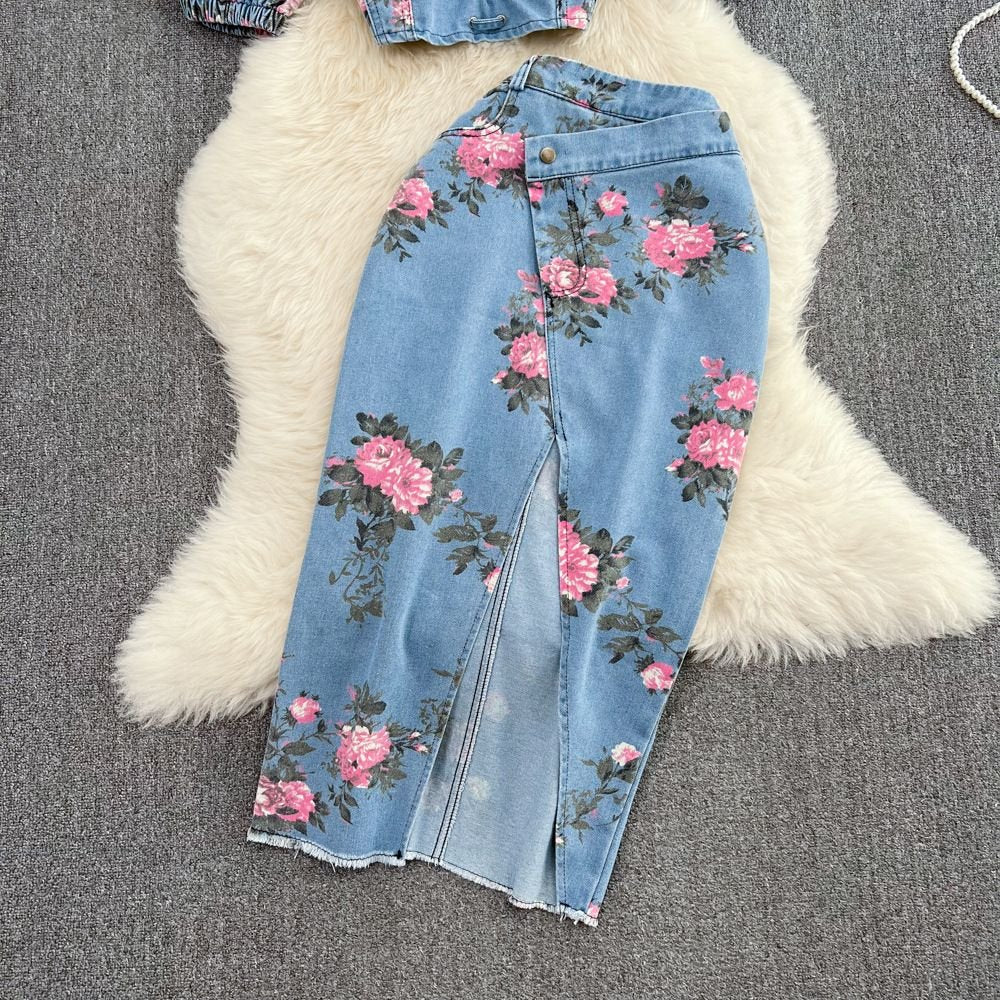 Pankh Elivs Hong Kong Style Denim Coord