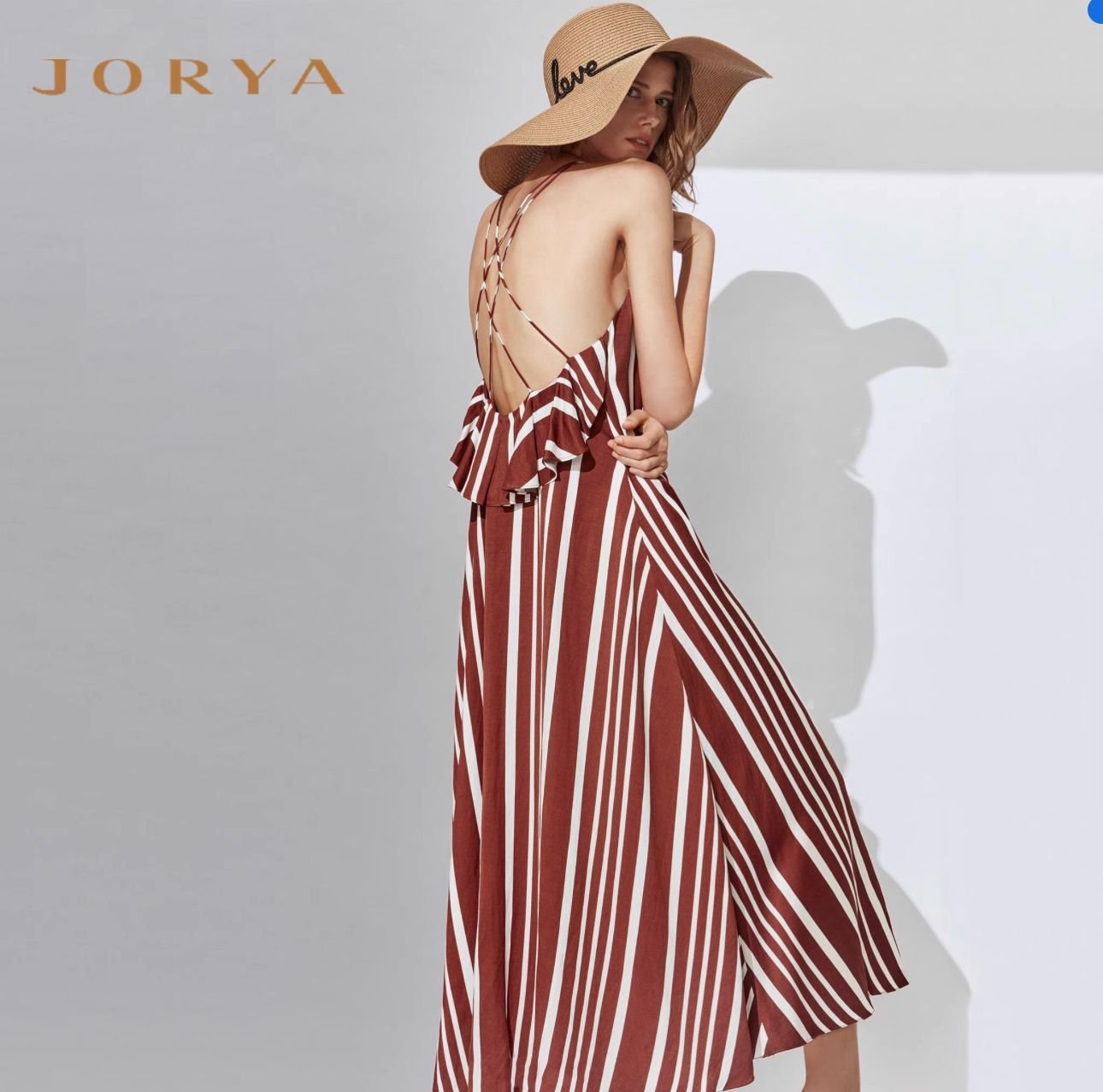 Steffy Striped backless Long maxi Dress