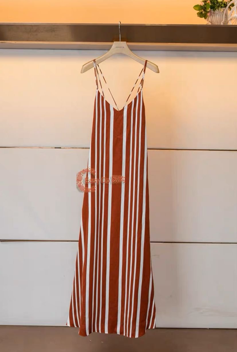 Steffy Striped backless Long maxi Dress