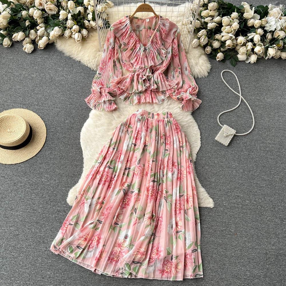 Pankh Lilly Chiffon Floral Two Piece Coord Set