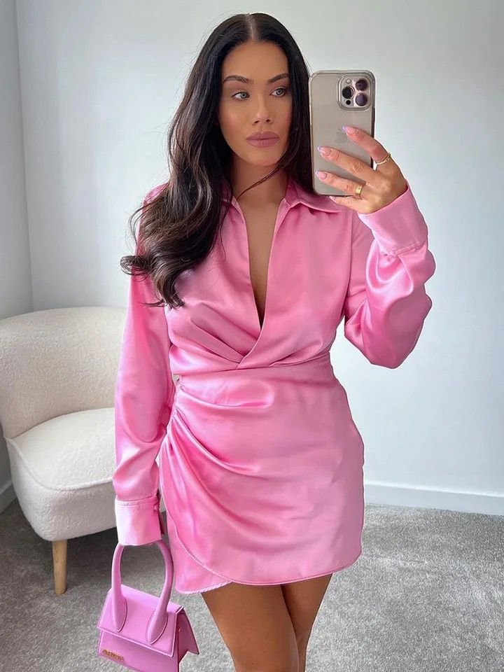 Vera Satin Wrap Dress