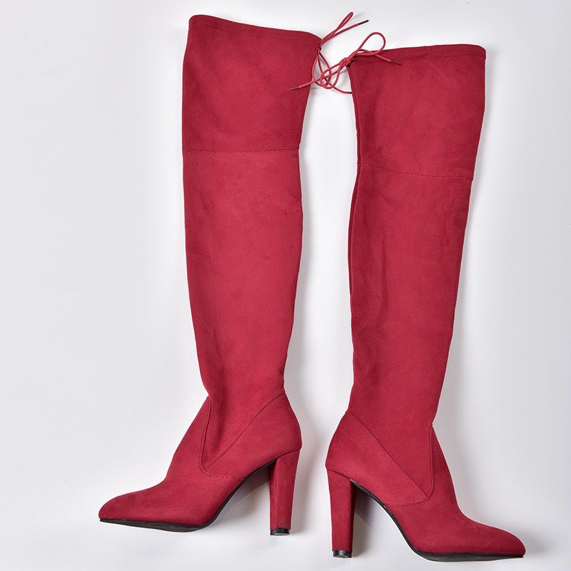 Noah Knee High Imported High Quality Suede Heel Boots