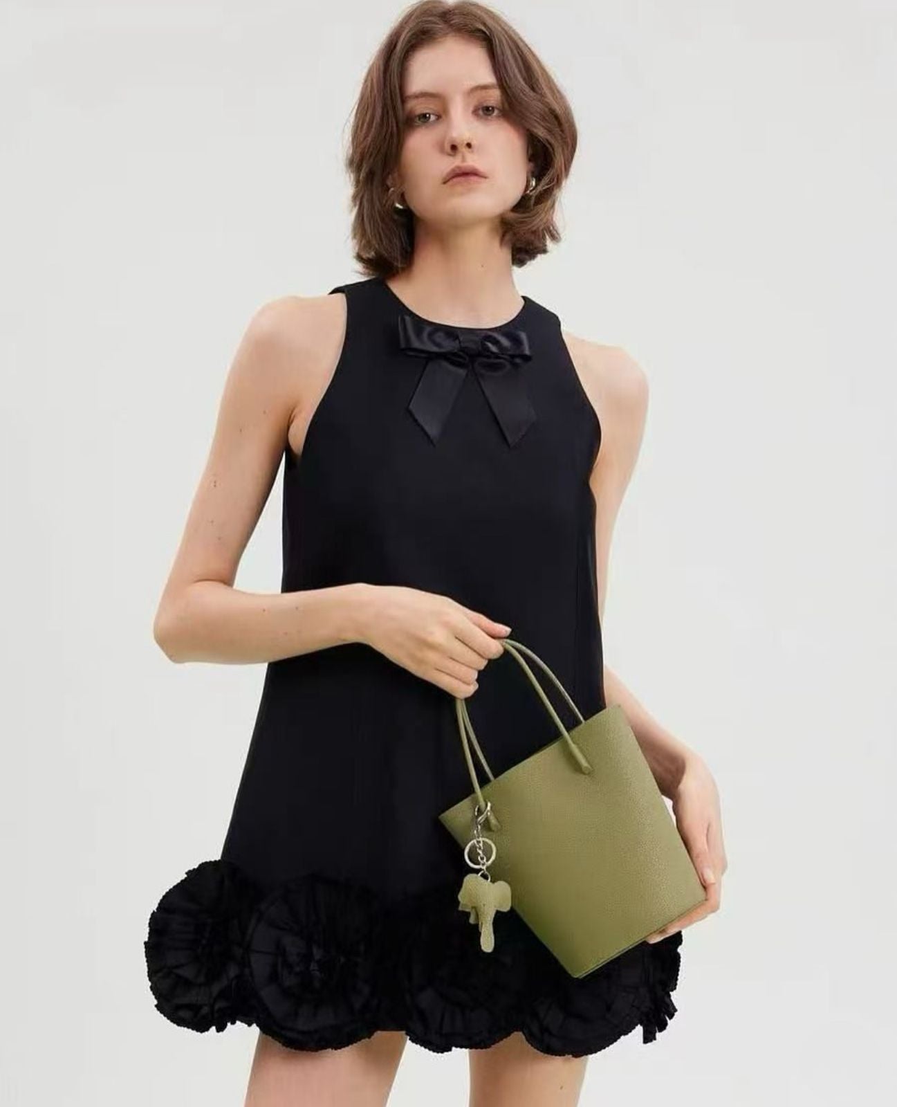 Pankh Madeline Appliquéd Wool And Silk-Blend Twill Mini Dress