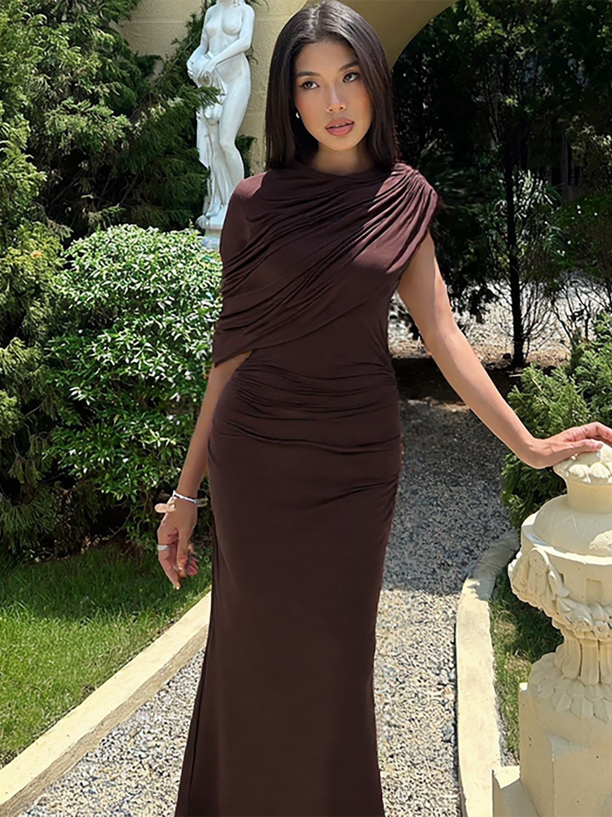 Pankh Derya Elegant Draped Pleated Gown Dress