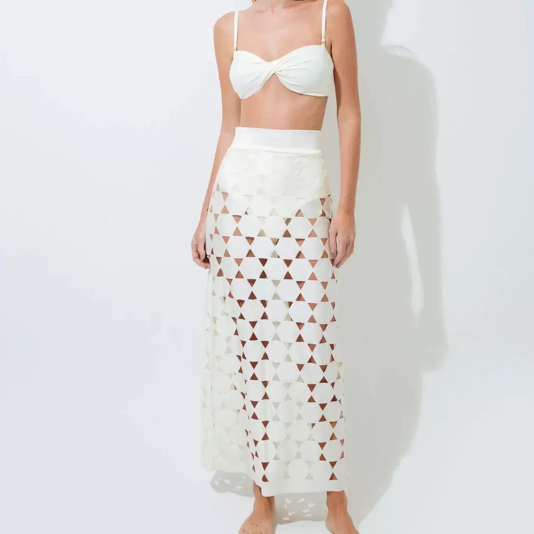 Pankh  Lester Three Peice Swimsuit With Cut-out Skirt