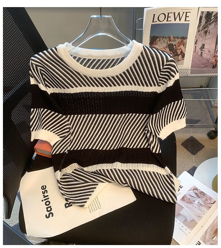 Mateo Stripe Cotton Knit Tee