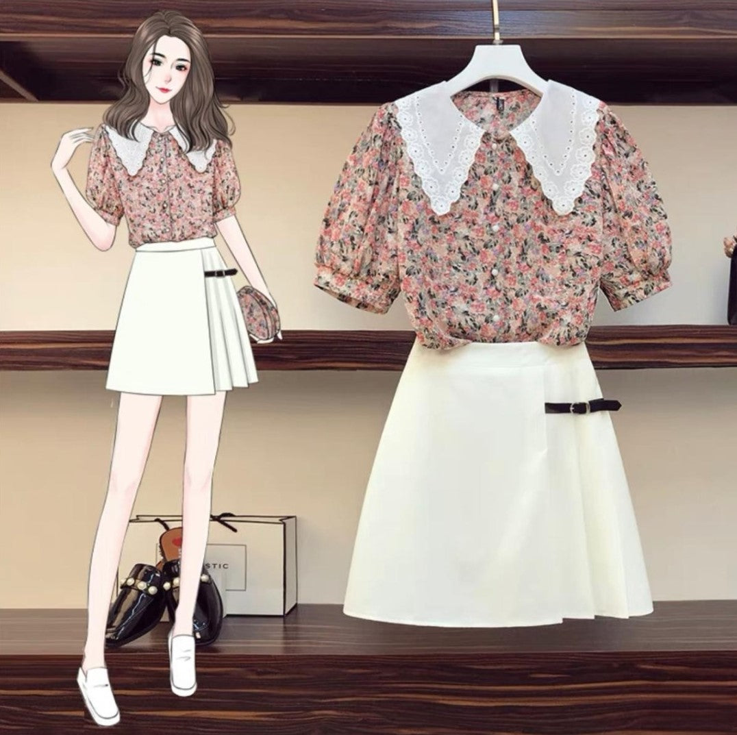 Shyla Korean Collared Blouse Foral Shirt