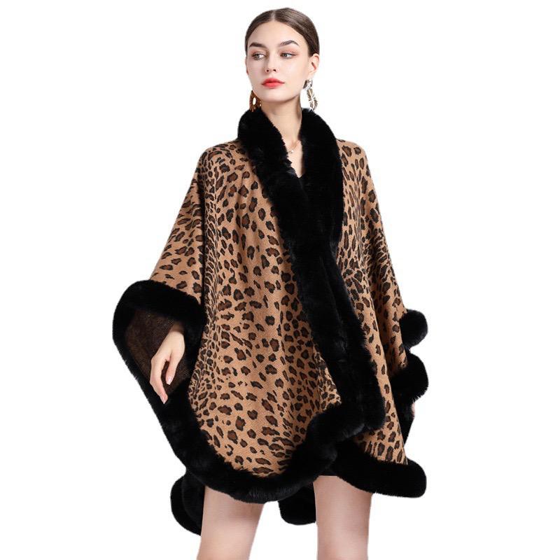 Pankh Alfric Oversized Leopard Fur Cape