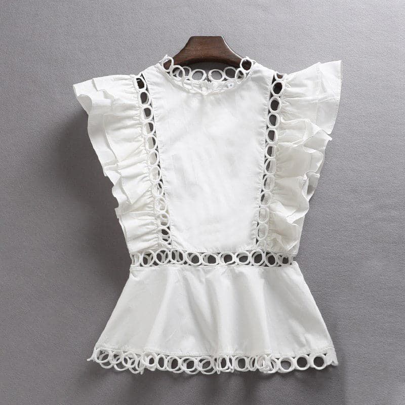 Pankh Hank Cotton Blouse With Ruffle